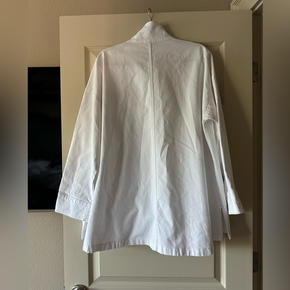 Eileen Fisher Stand Collar Jacket in White - Picture 8 of 10